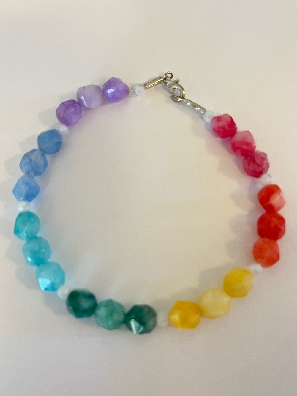 Rainbow Skittles Beaded Clasp Bracelet